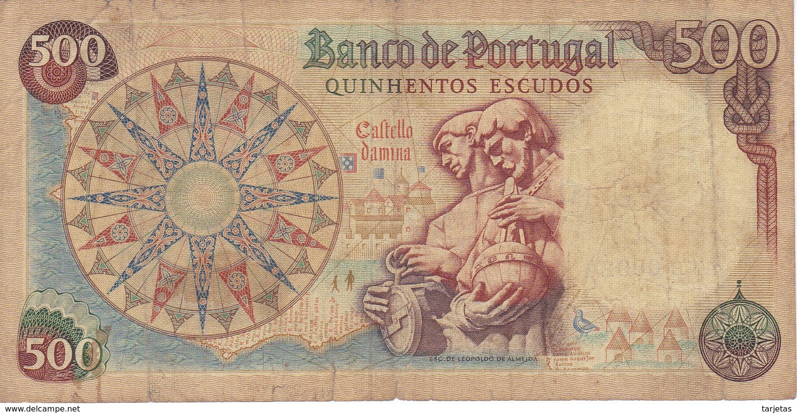 BILLETE DE PORTUGAL DE 500 ESCUDOS  DEL AÑO 1966  (BANKNOTE-BANK NOTE) - Portogallo