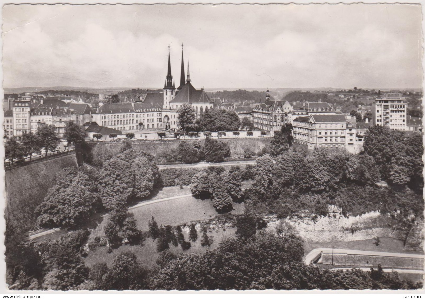 LUXEMBOURG EN 1964,boulevard ROOSEVELT,cathédrale,avec Timbre,carte Photo SCHAACK - Luxemburg - Town