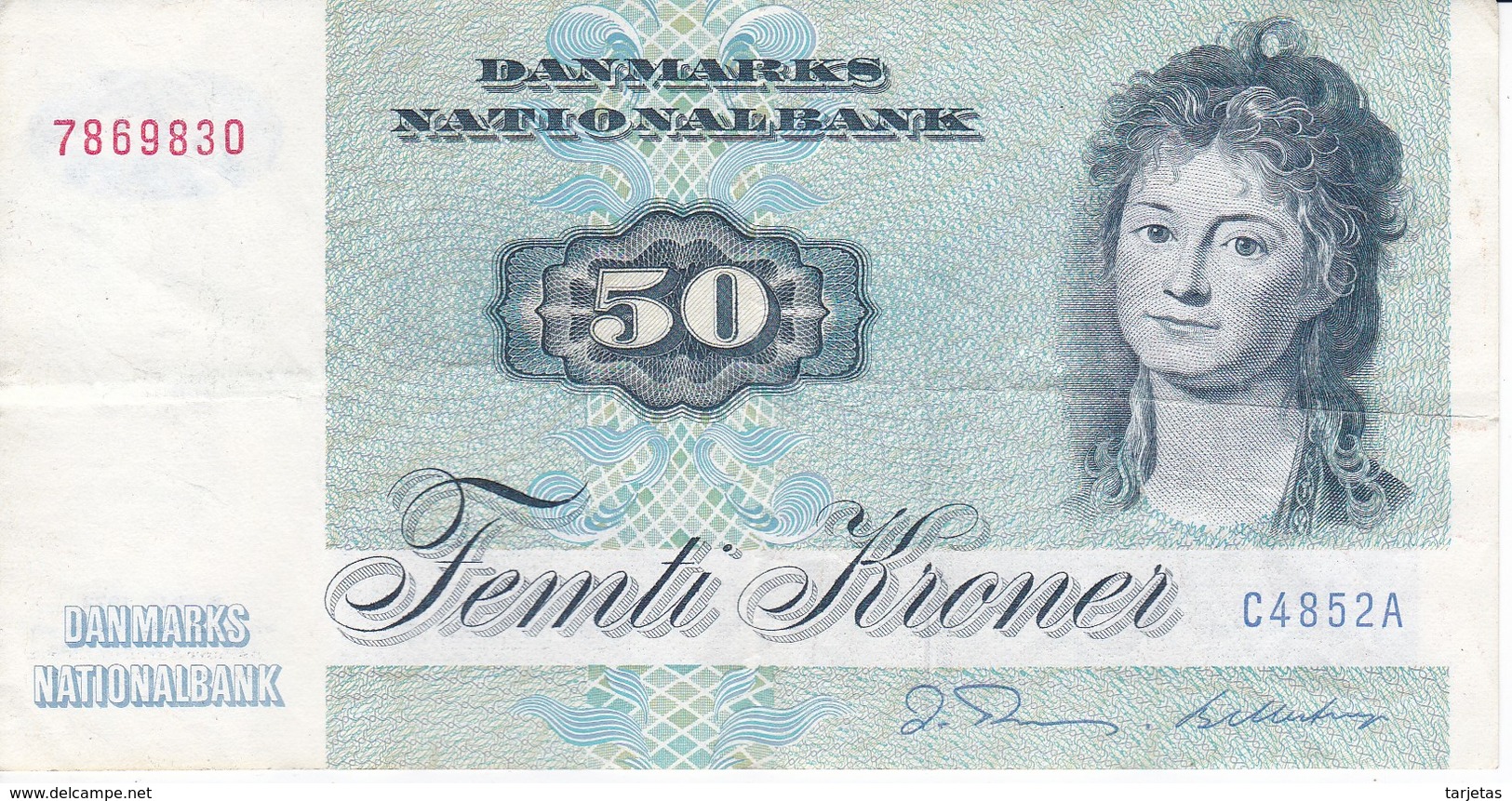 BILLETE DE DINAMARCA DE 50 KRONER DEL AÑO 1972 (BANK NOTE) - Dinamarca