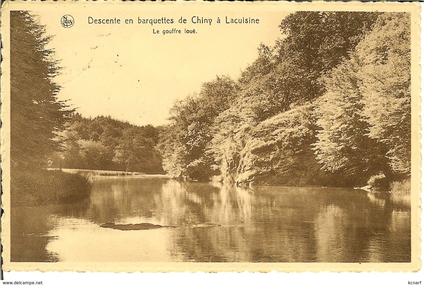 CP Descente En Barquettes De Chiny à Lacuisine " Le Gouffre Loué " Griffe De FLORENVILLE . - Legerstempels