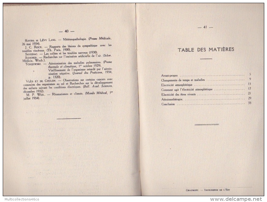 090418 MEDECINE - 1935 Docteur GIRAUD De TANLAY Yonne - Influence Variations Météo Sur Organisme - Matériel Médical & Dentaire