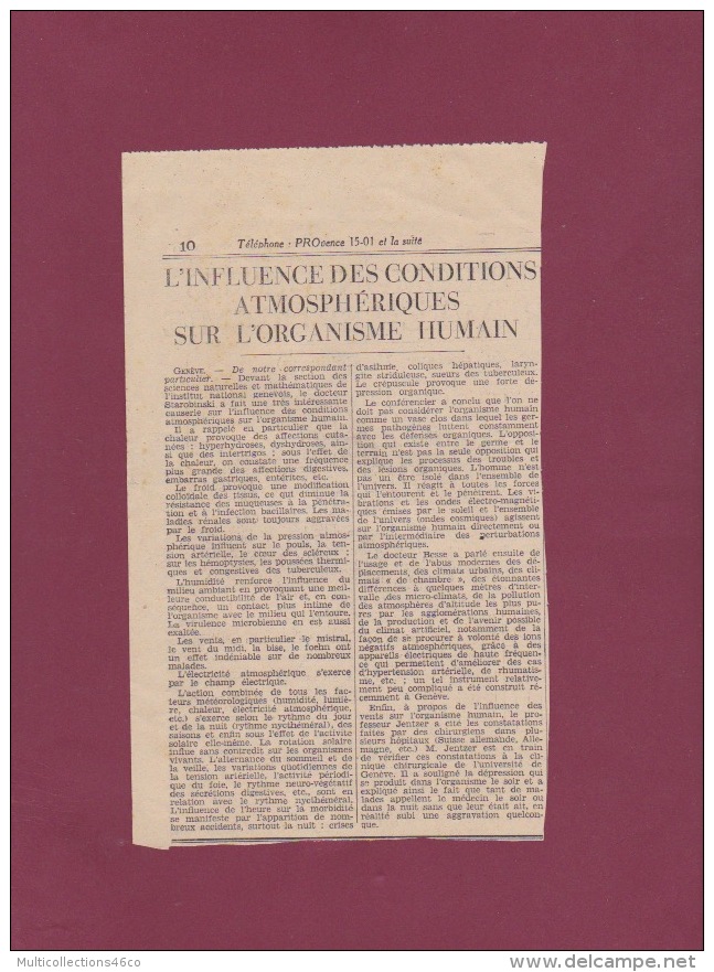 090418 MEDECINE - 1935 Docteur GIRAUD De TANLAY Yonne - Influence Variations Météo Sur Organisme - Attrezzature Mediche E Dentistiche