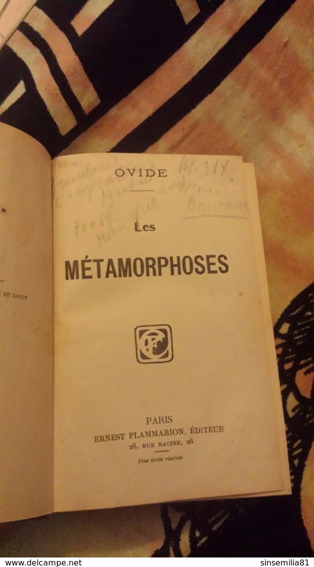 Les Métamorphoses Ovide - Auteurs Classiques