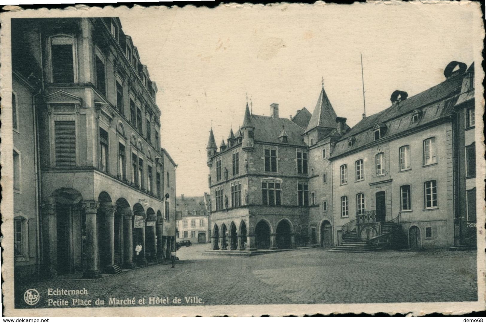 Luxembourg Echternach Place Du Marché Et Hôtel De Ville Mairie Cliché  Nels - Echternach