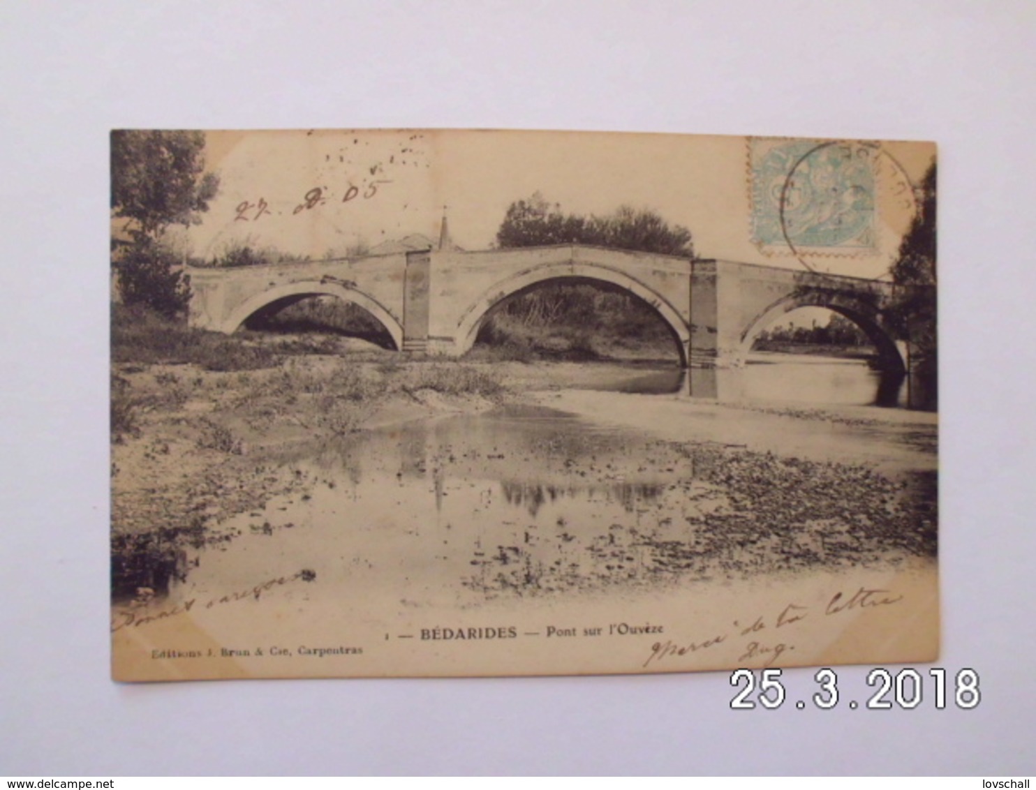 Bedarides. - Pont Sur LÒuveze. (28 - 4 - 1905) - Bedarrides