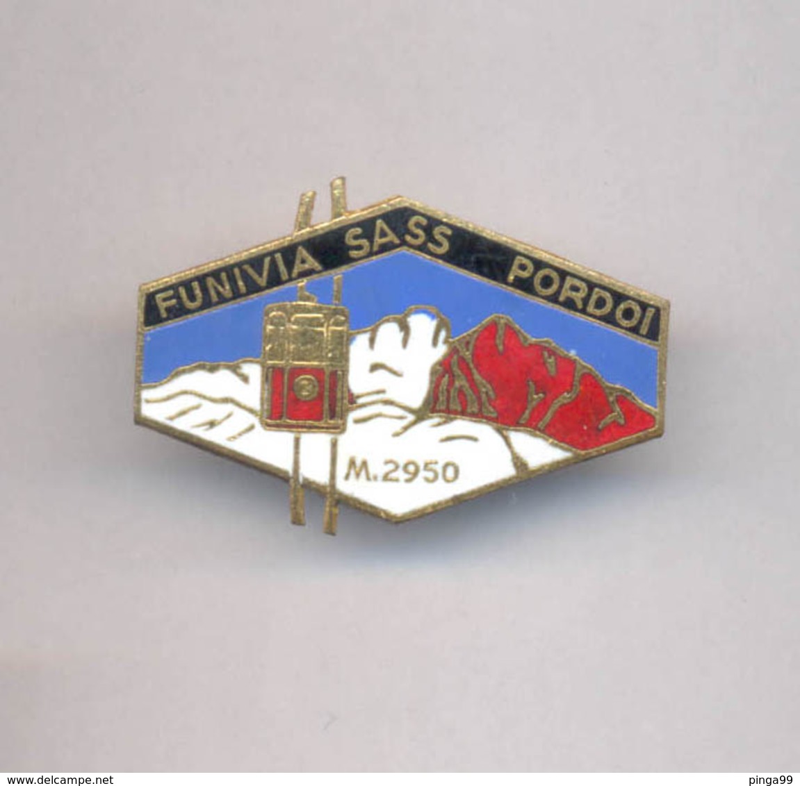 OLD ALPINISM MOUNTAINERRING FUNIVIA SASS PORDOI BADGE - Alpinismo, Arrampicata