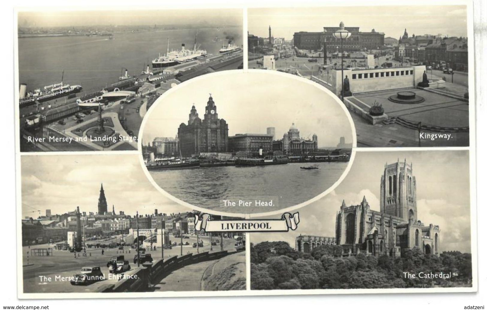 Inghilterra Liverpool River Mersey And Landing Stage Kingsway The Mersey Tunnel Entrance The Cathedral The Pier Head Non - Liverpool