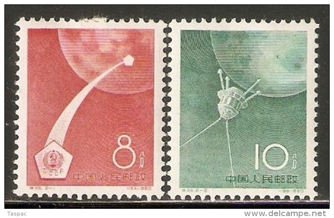 China P.R. 1960 Mi# 530-531 * MH - Russian Space Flights - Ongebruikt