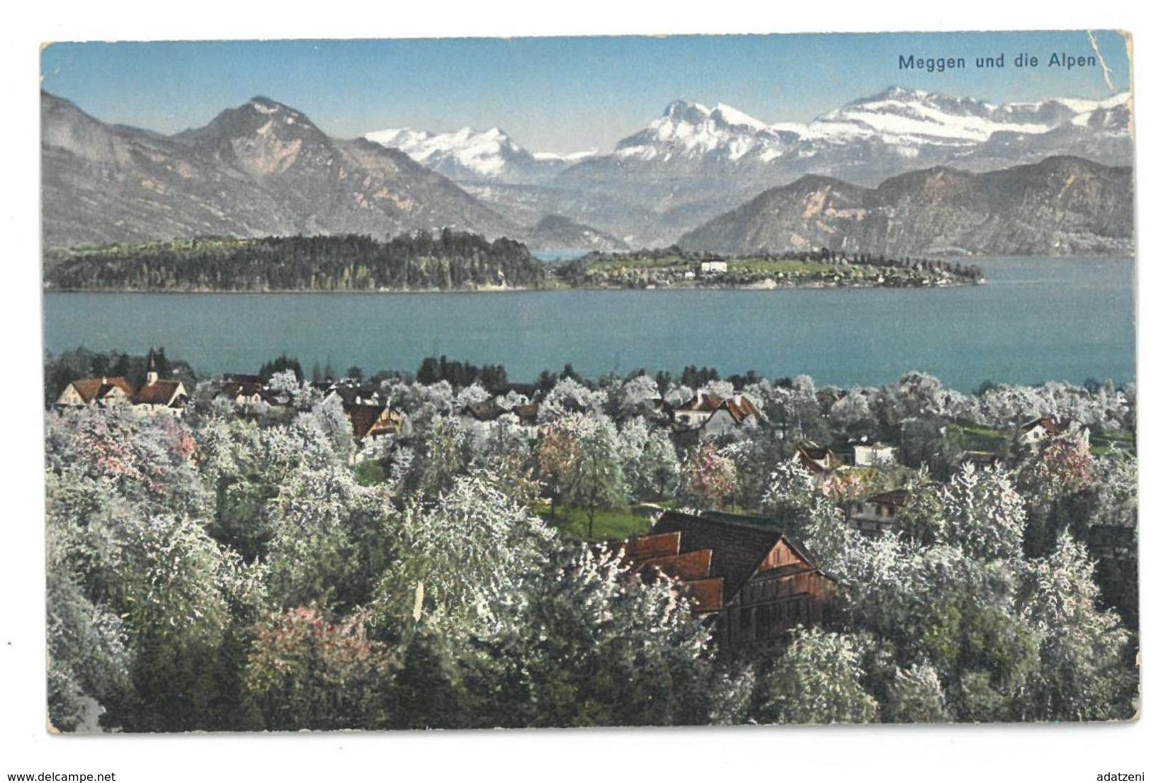 Svizzera Meggen Und Die Alpen Viaggiata 1932 - Meggen