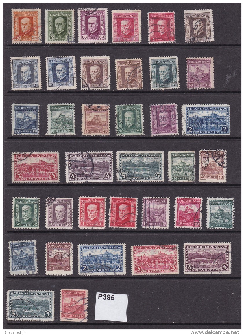 Czechoslovakia  1925-6 37 Definitive Values To 5K With Watermark Varieties - Used Stamps