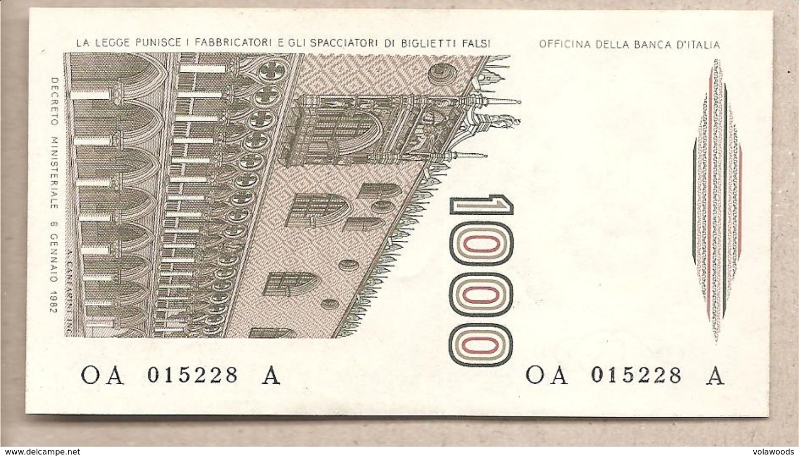 Italia - Banconota Non Circolata FDS UNC Da 1000 Lire "Marco Polo" Lettera A P-109a.1 - 1982 #19 - 1000 Lire