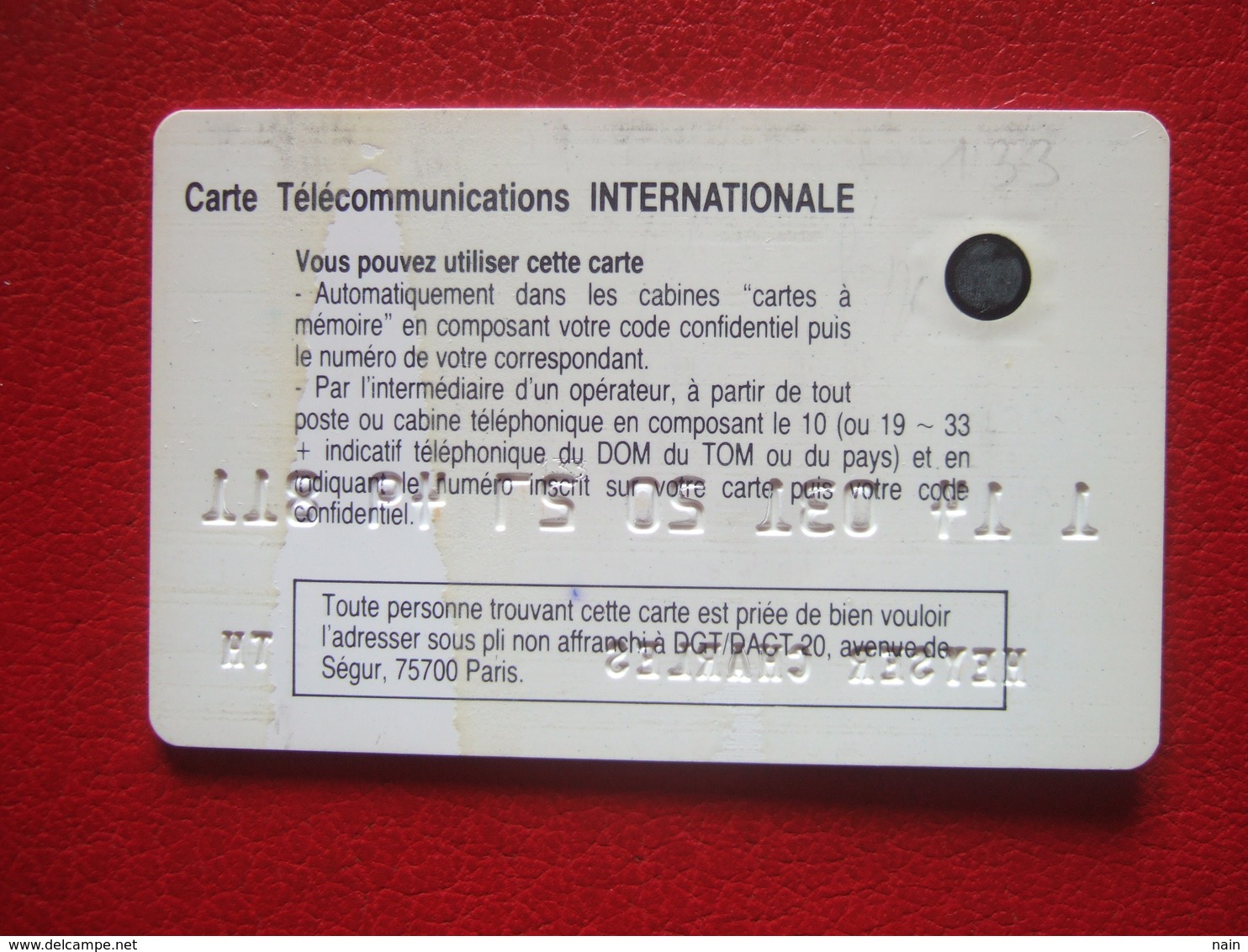 INTERNATIONALE - PUCE SC1 - Impression OFSET  - 15 N° DORES - Recto N° 133 Emboutis - FOND MAT  " TRES RARE " - - Tipo Pastel