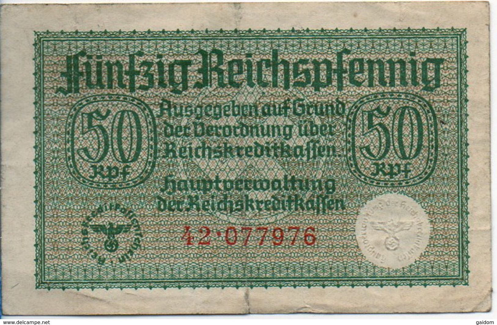 Billet 50 FUNFZIG REICHSPFENNIG - Autres & Non Classés