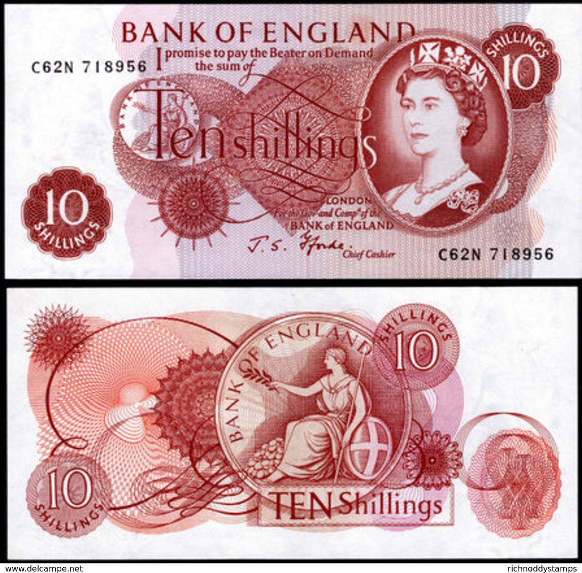 Great Britain 1966-70 10s Fforde Fine Uncirculated Condition. - 10 Shillings