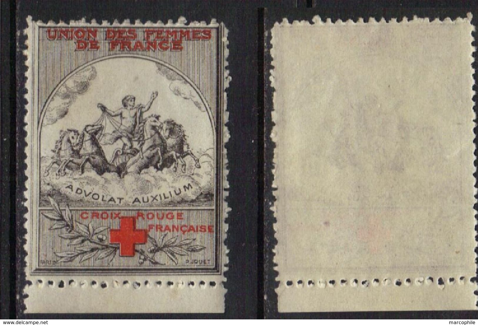 CROIX ROUGE - UNION DES FEMMES DE FRANCE / VIGNETTE PATRIOTIQUE (ref 3887c) - Rotes Kreuz