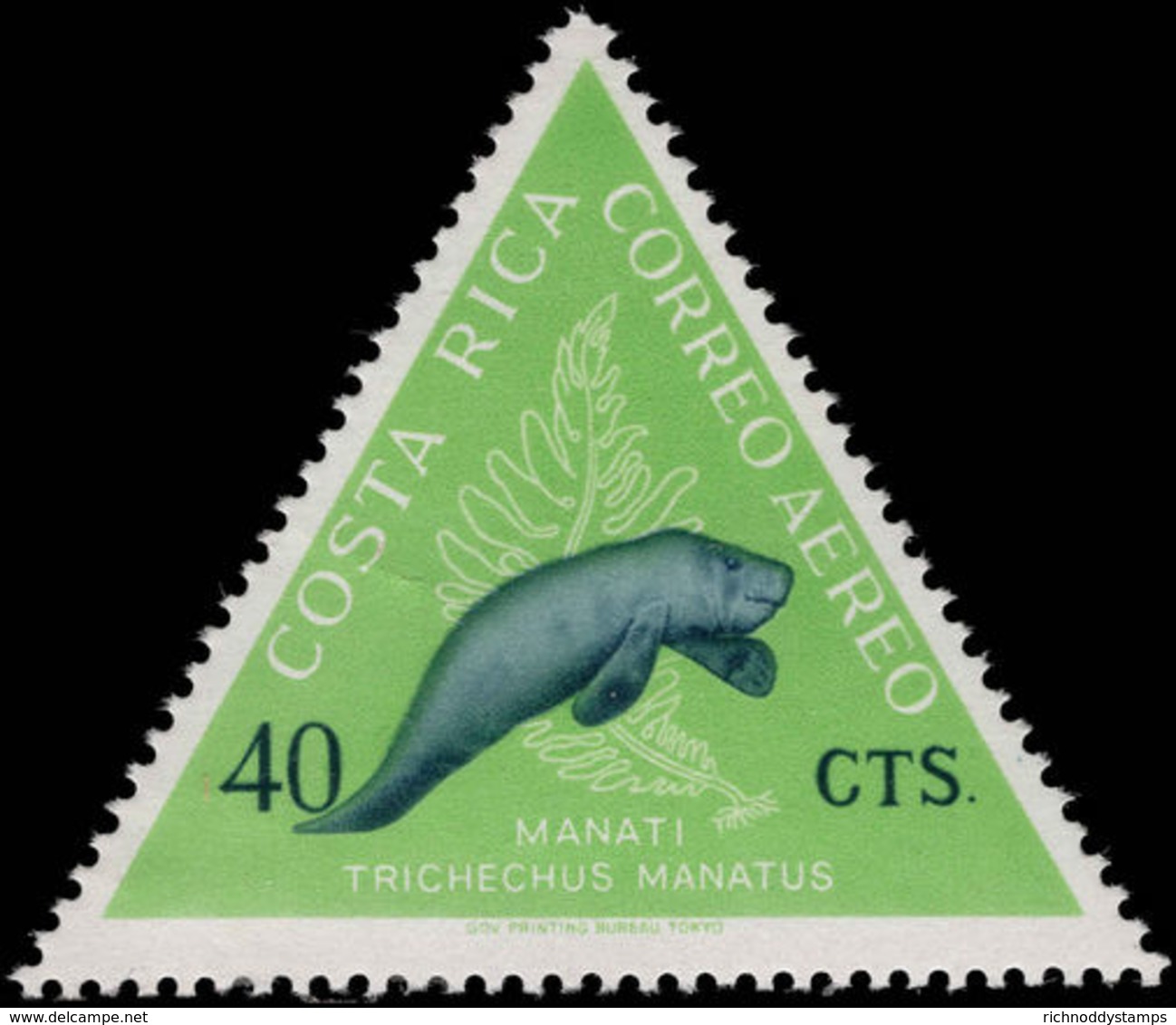 Costa Rica 1963 40c American Manatee Unmounted Mint. - Costa Rica