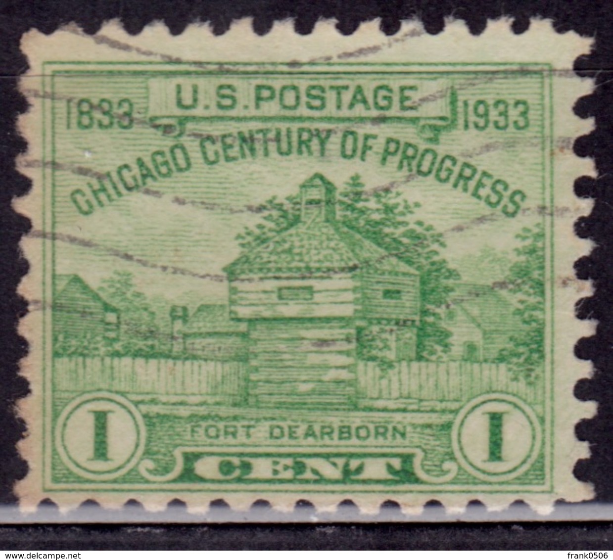 United States, 1933, Restoration Of Fort Dearborn, 1c, Sc#728, Used - Gebraucht