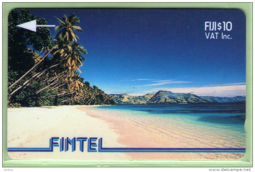 Fiji - Fintel - 1993 Second Issue - $10 Palms & Beach - FIJ-FI-4 - VFU - Fiji