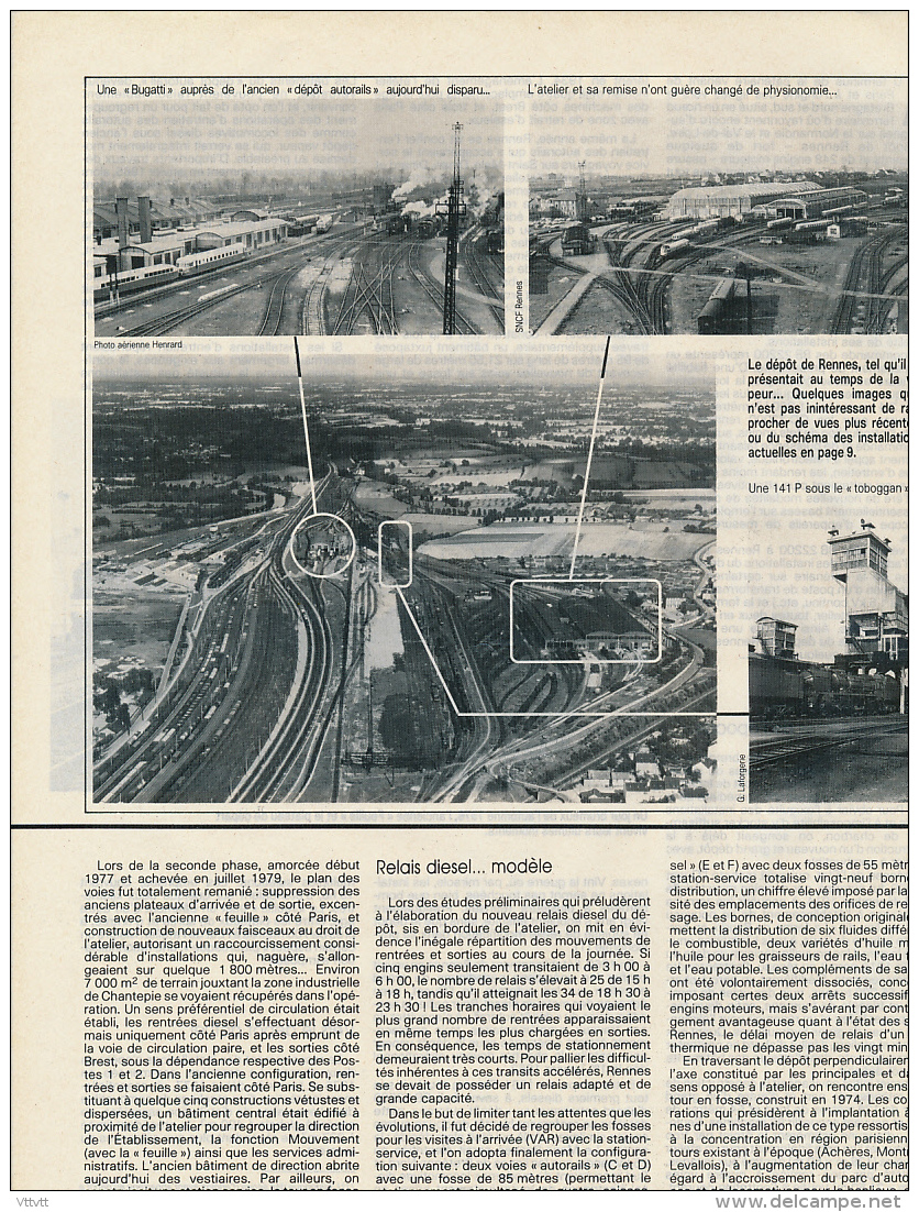 1982 : Document, RENNES, Chemin De Fer, Un Grand Dépôt De L'Ouest, Atelier, Autorail, Nettoyage, Schéma, Levage... - Unclassified