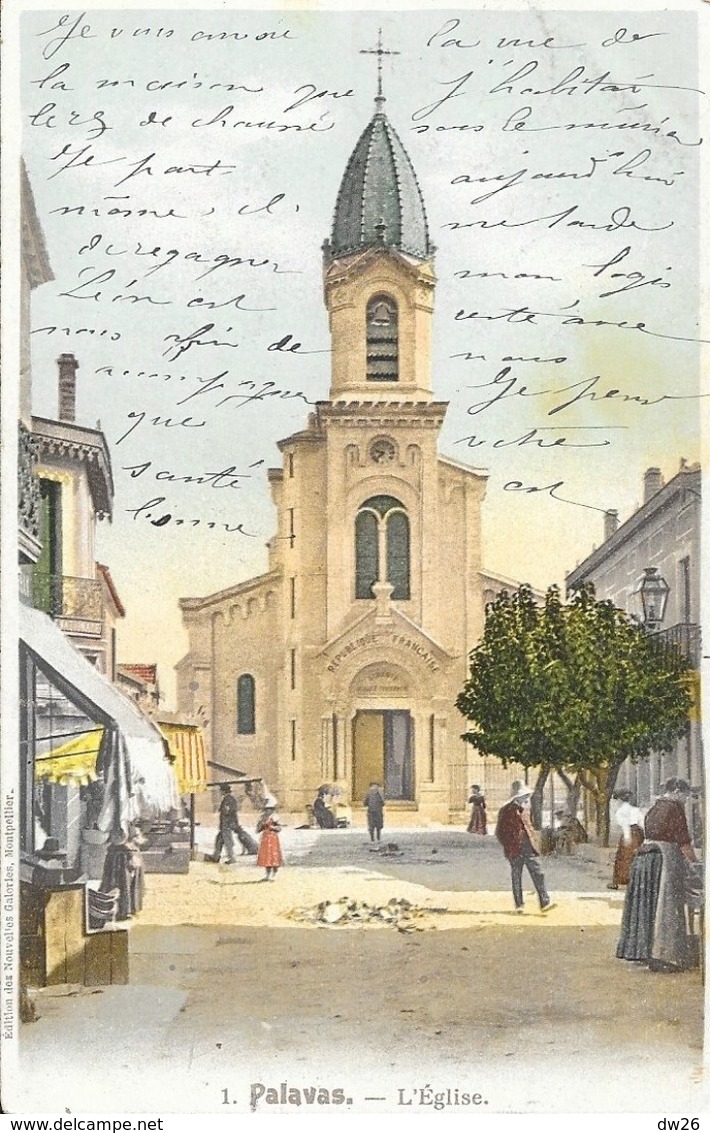 Palavas-les-Flots - Rue De L'Eglise - Edition Des Nouvelles Galeries - Carte Animée, Colorisée - Palavas Les Flots