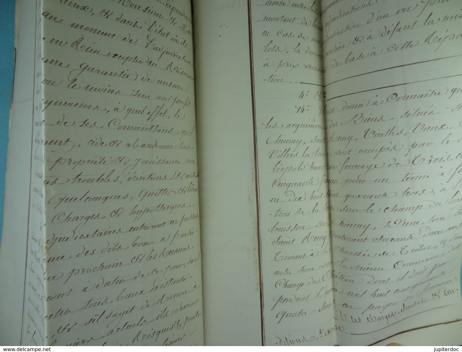 Acte notarié 1841 Acquisition par Hardy de Vaulx de terres au Baron de Bagenrieux de Lanquesaint /18/