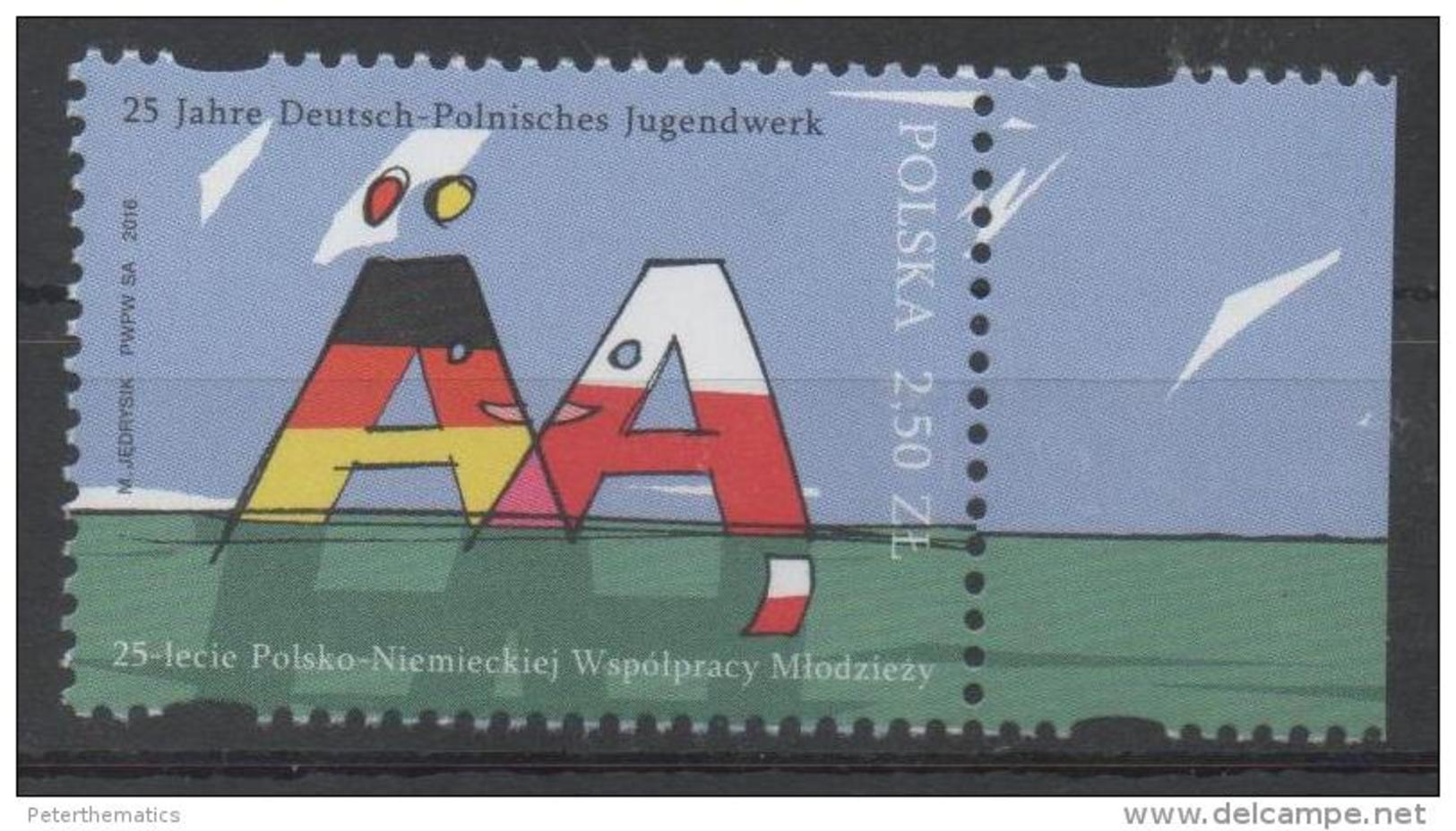 POLAND,2016, MNH JOINT ISSUE WITH GERMANY, GERMAN POLISH YOUTH,1v - Emisiones Comunes