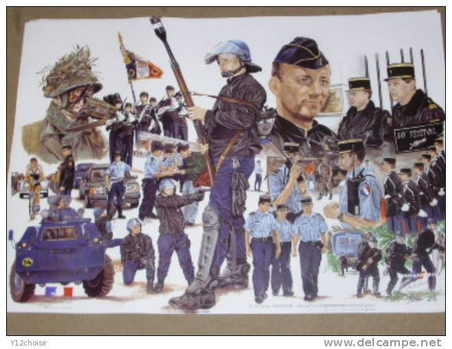 AFFICHE POSTER GENDARMERIE MOBILE 50 CM X 35 CM MILITARIA GENDARME - Police & Gendarmerie