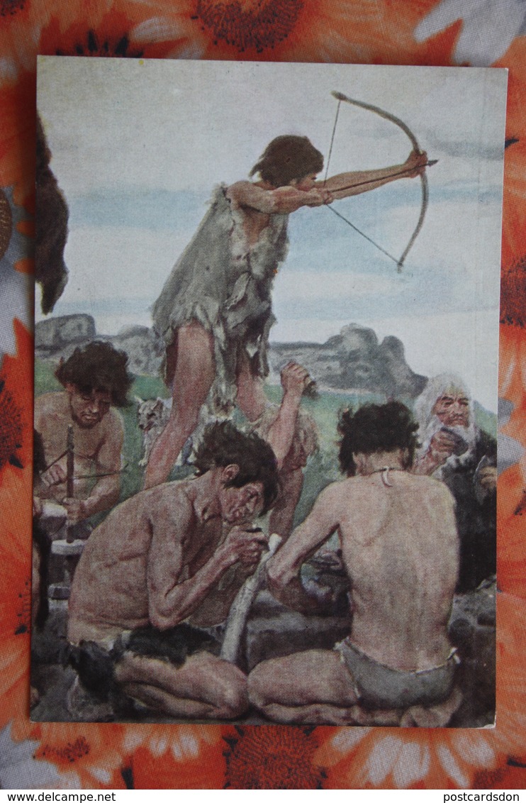 Prehistory - STONE AGE - "Archer" By Vasnetsov - OLD USSR PC - 1965 - Arch - Archery - Archery