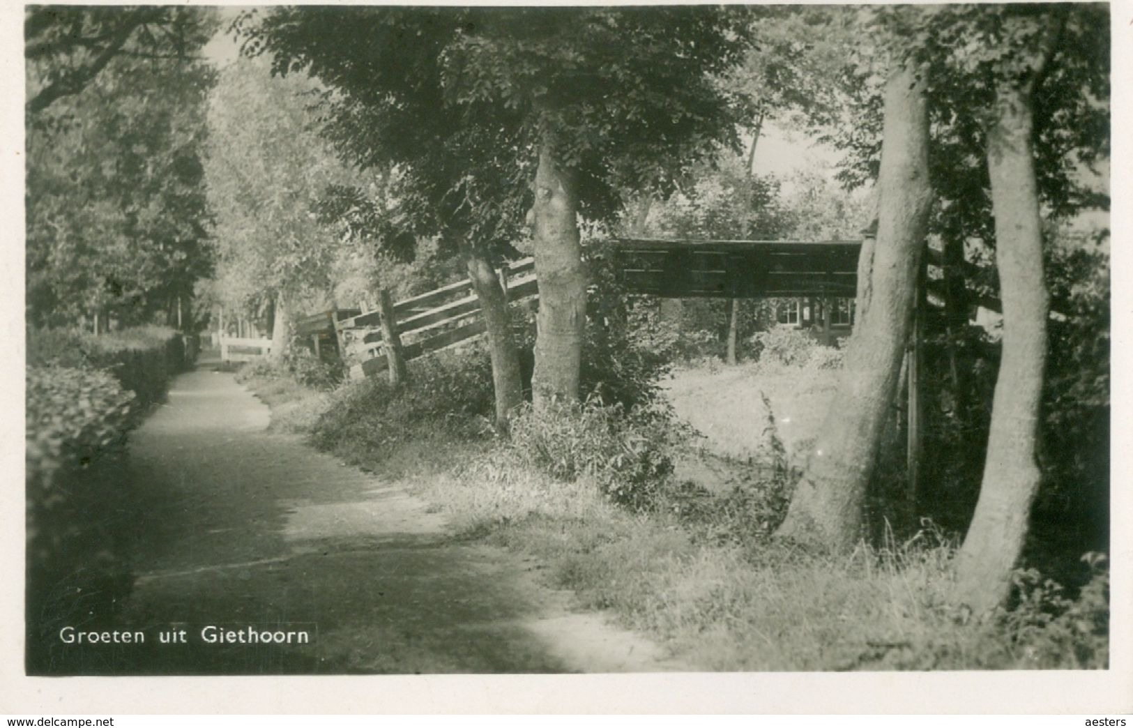 Giethoorn 1949; Groeten Uit Giethoorn - Gelopen. (H. Hartman - Zwolle) - Giethoorn