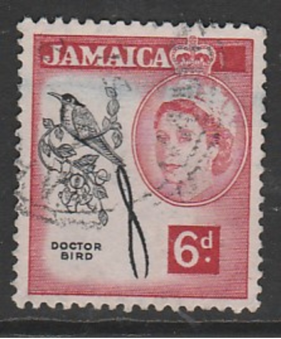 Jamaica  1956 Local Motifs 6 P Carmine/black SW 171 O Used - Jamaïque (...-1961)
