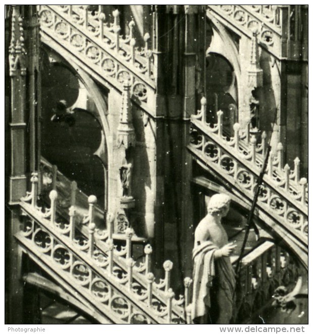 Italie Milan Cathedrale Duomo Di Milano Ancienne Photo Stereo 1900 - Stereoscopic