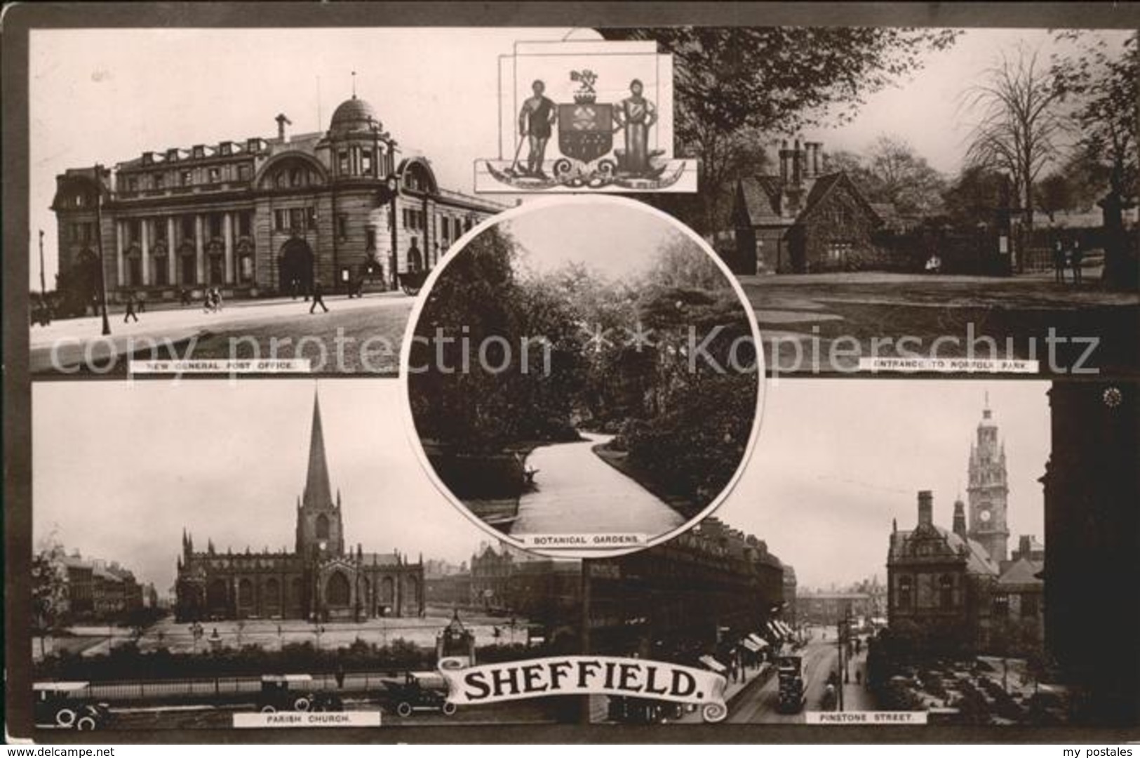 11777553 Sheffield Pinstone Street Norfolk Park Post Office Parish Church Botani - Other & Unclassified