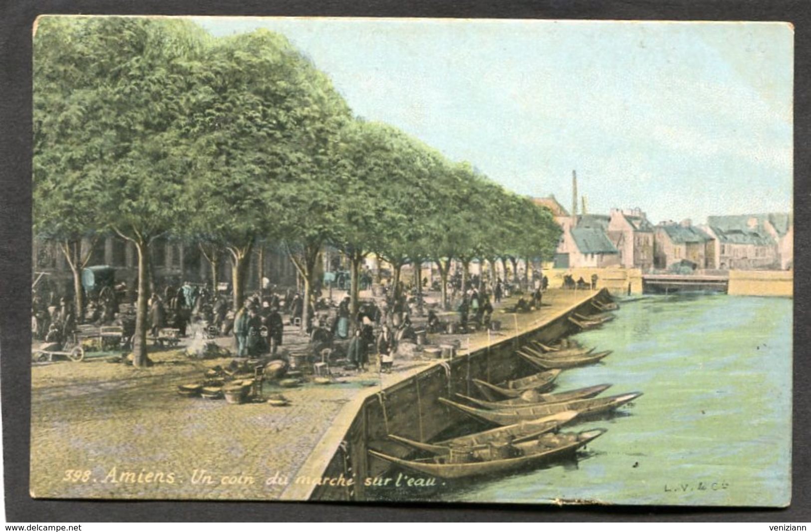 CPA - AMIENS - Un Coin Du Marché Sur L'eau, Très Animé - Amiens