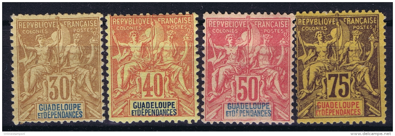 Guadeloupe:  Yv 35 - 38  MH/* Flz/ Charniere - Nuevos