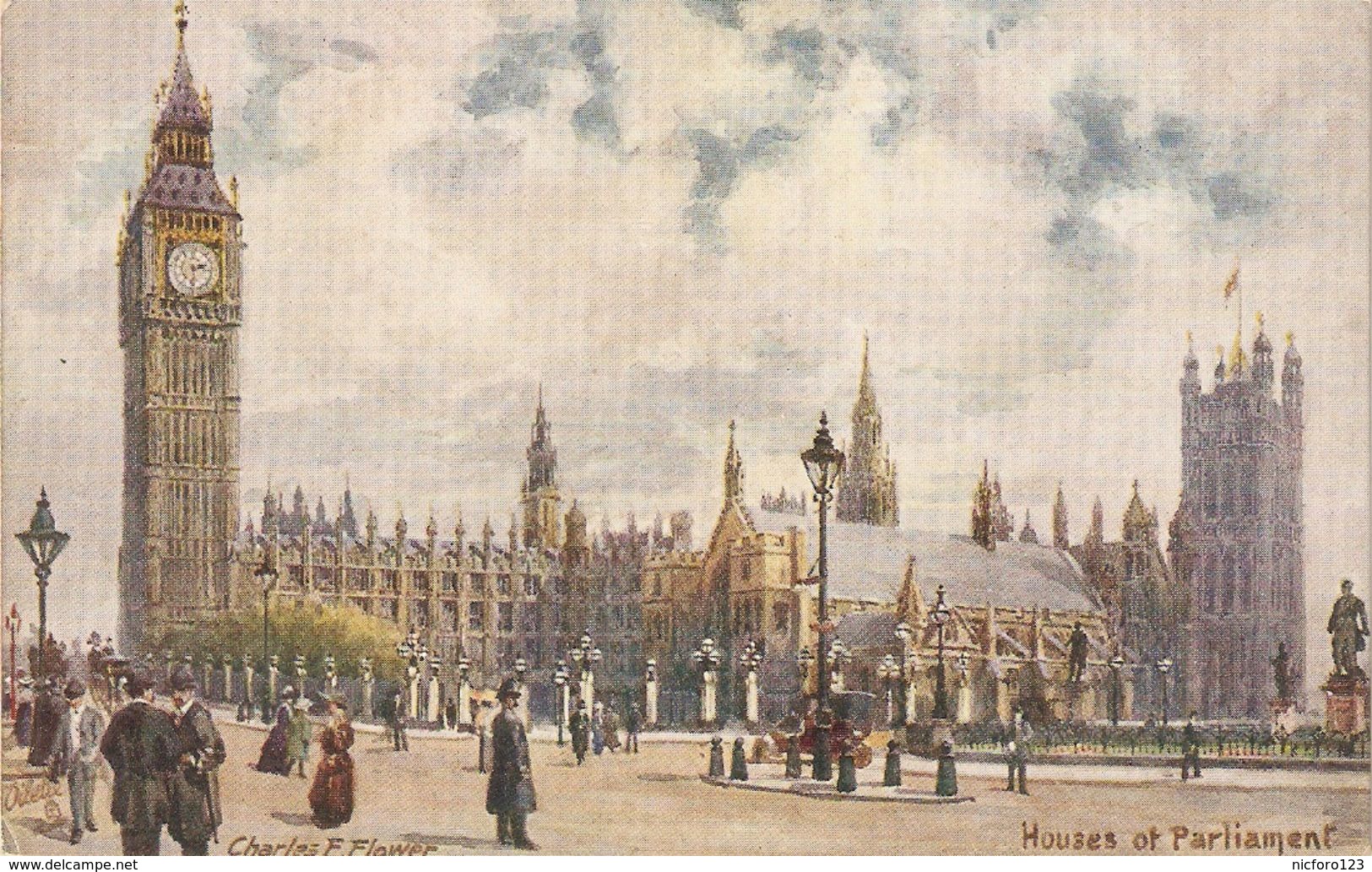 "Charles E. Flower, Houses Of Parliament" Tuck Oilette PC # 7898 - Ubbelohde, Otto