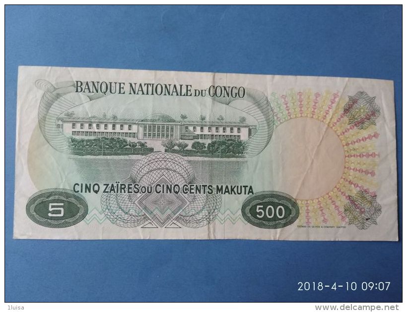 500 Makuta 5 Zaires 1968 - Republiek Congo (Congo-Brazzaville)