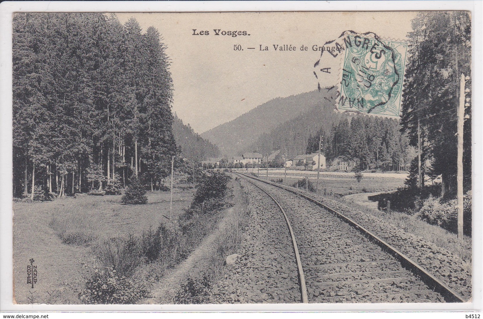 88 GRANGES La Vallée , Ligne De Chemin De Fer ,marcophilie, Tampon Convoyeur Ligne Nancy A Langres - Granges Sur Vologne