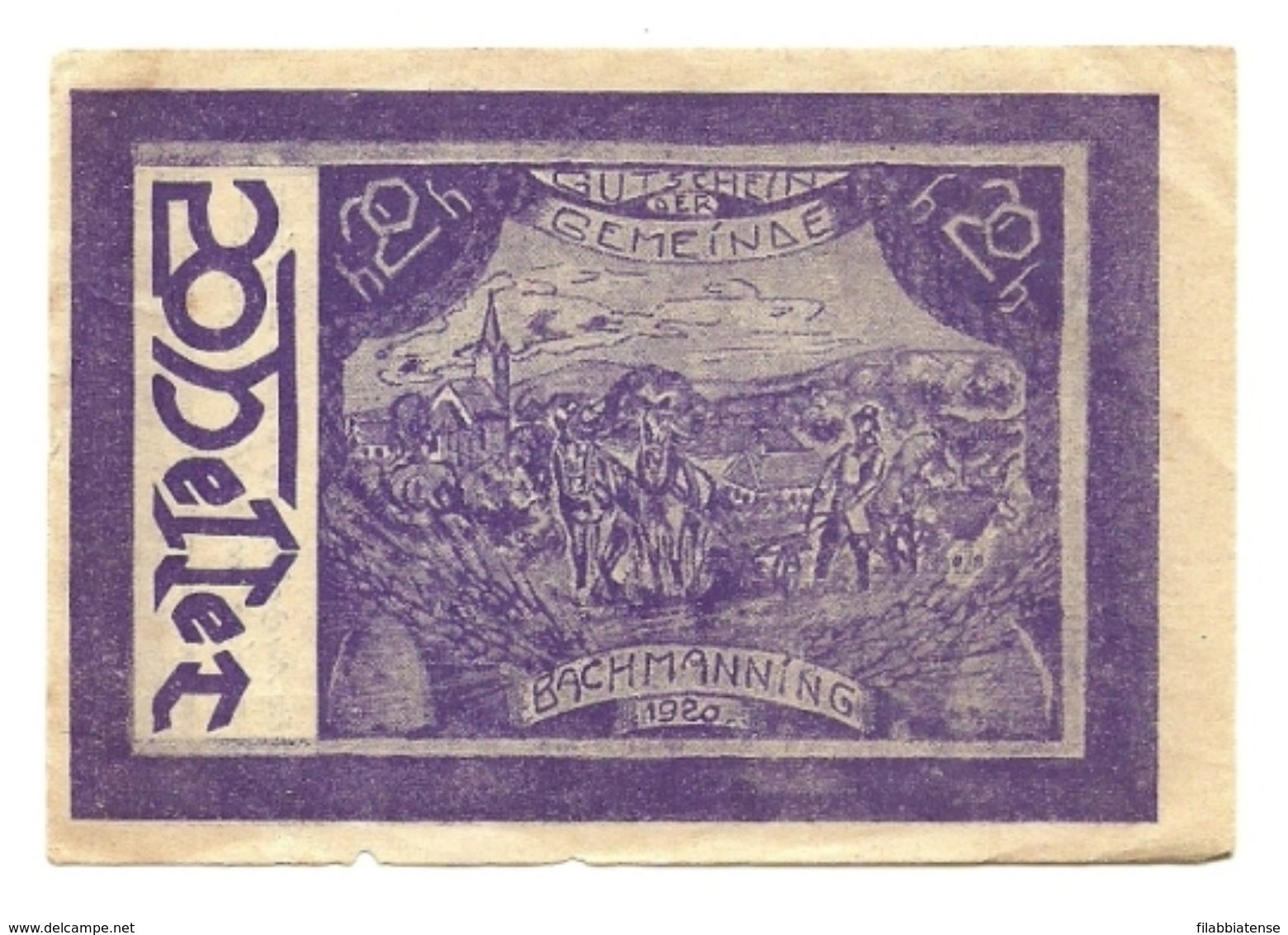 1920 - Austria - Bachmanning Notgeld     ----- - Austria