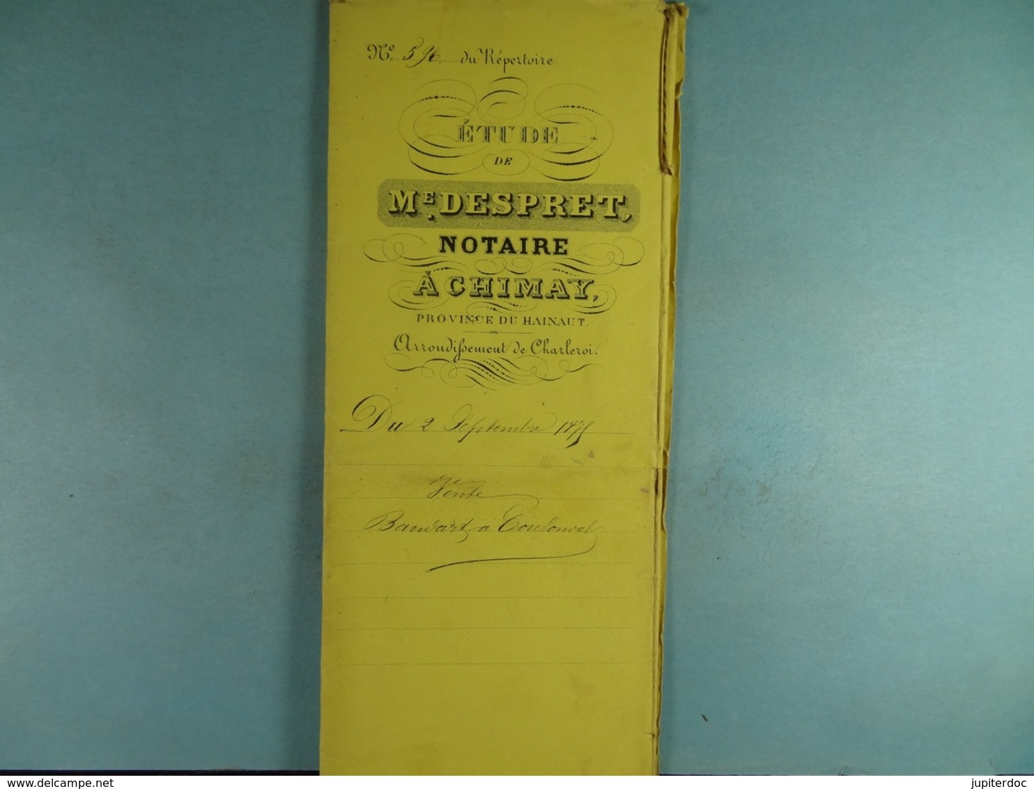 Acte Notarié 1875 Vente De Baudart De Ixelles à Coulonval De Vaulx /03/ - Manuscrits