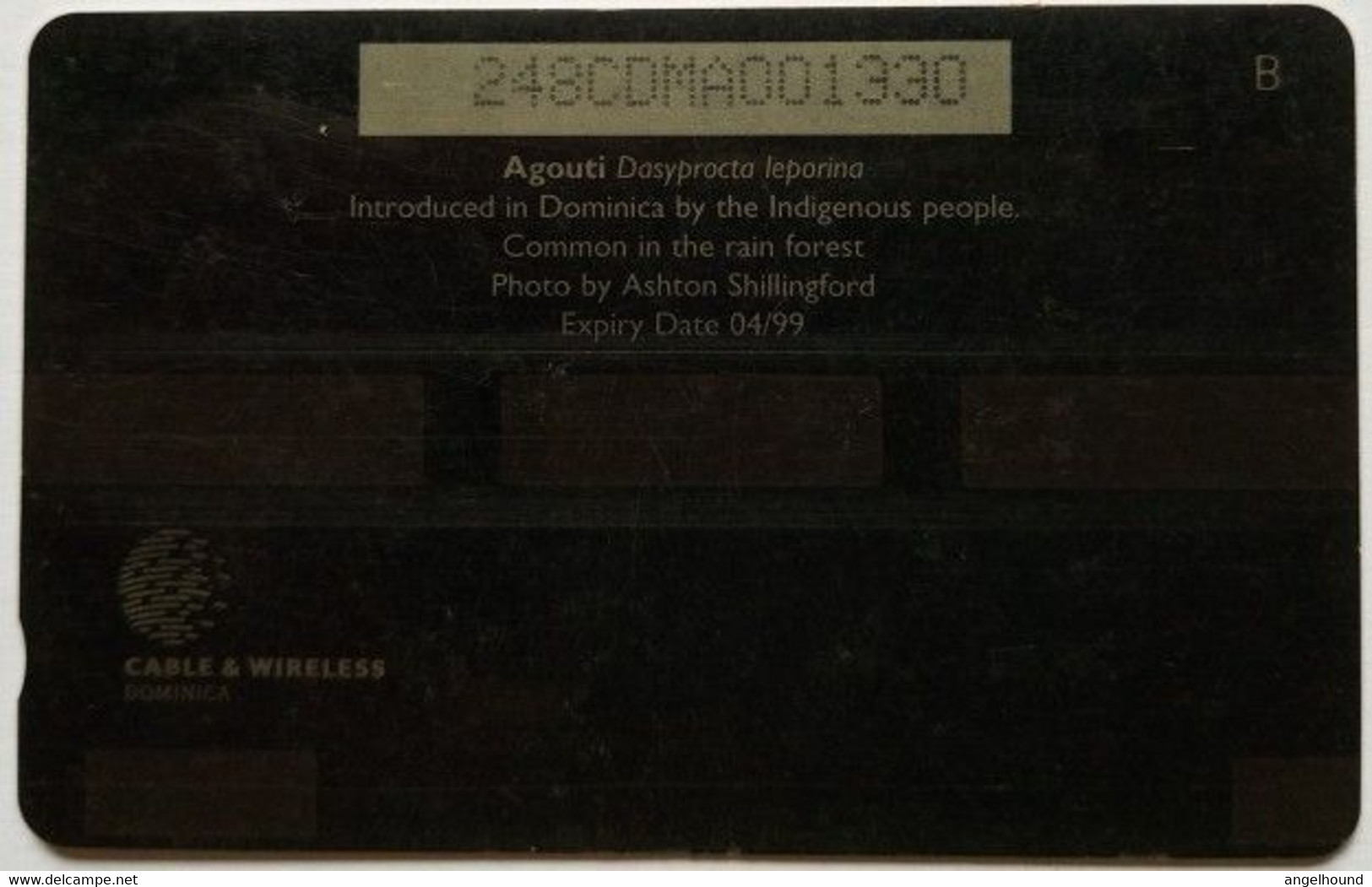 Dominica Cable And Wireless 248CDMA  EC$10 "Agouti (Mouse) " - Dominica