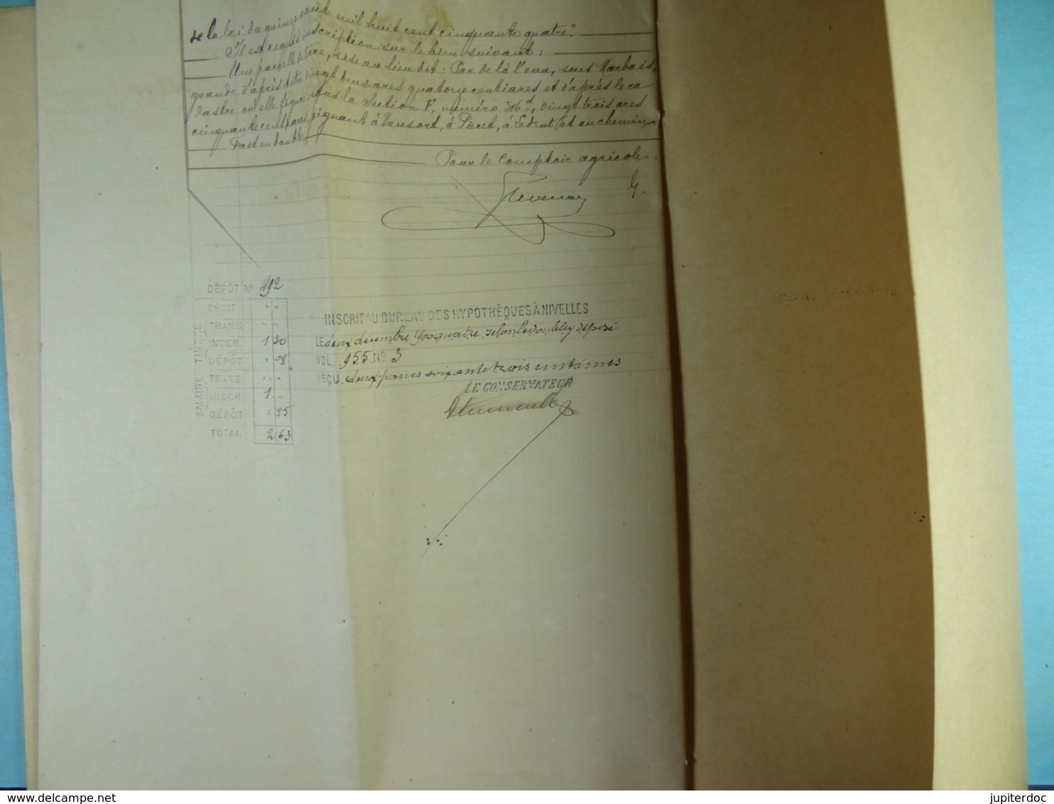 Acte Notarié 1904 Prêt Par Le Comptoir Agricole De La Hulpe à Trigalet De Limelette /04/ - Manoscritti