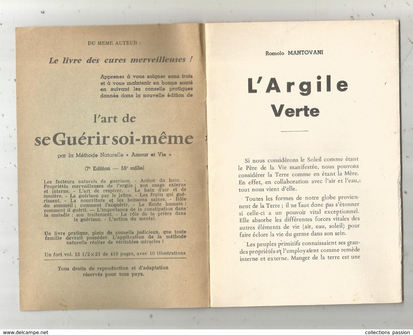 Collection : La SANTE à La Portée De Tous ,l'ARGILE VERTE , R. Mantovari, 16 Pages , Frais F 2.85 E - Salud