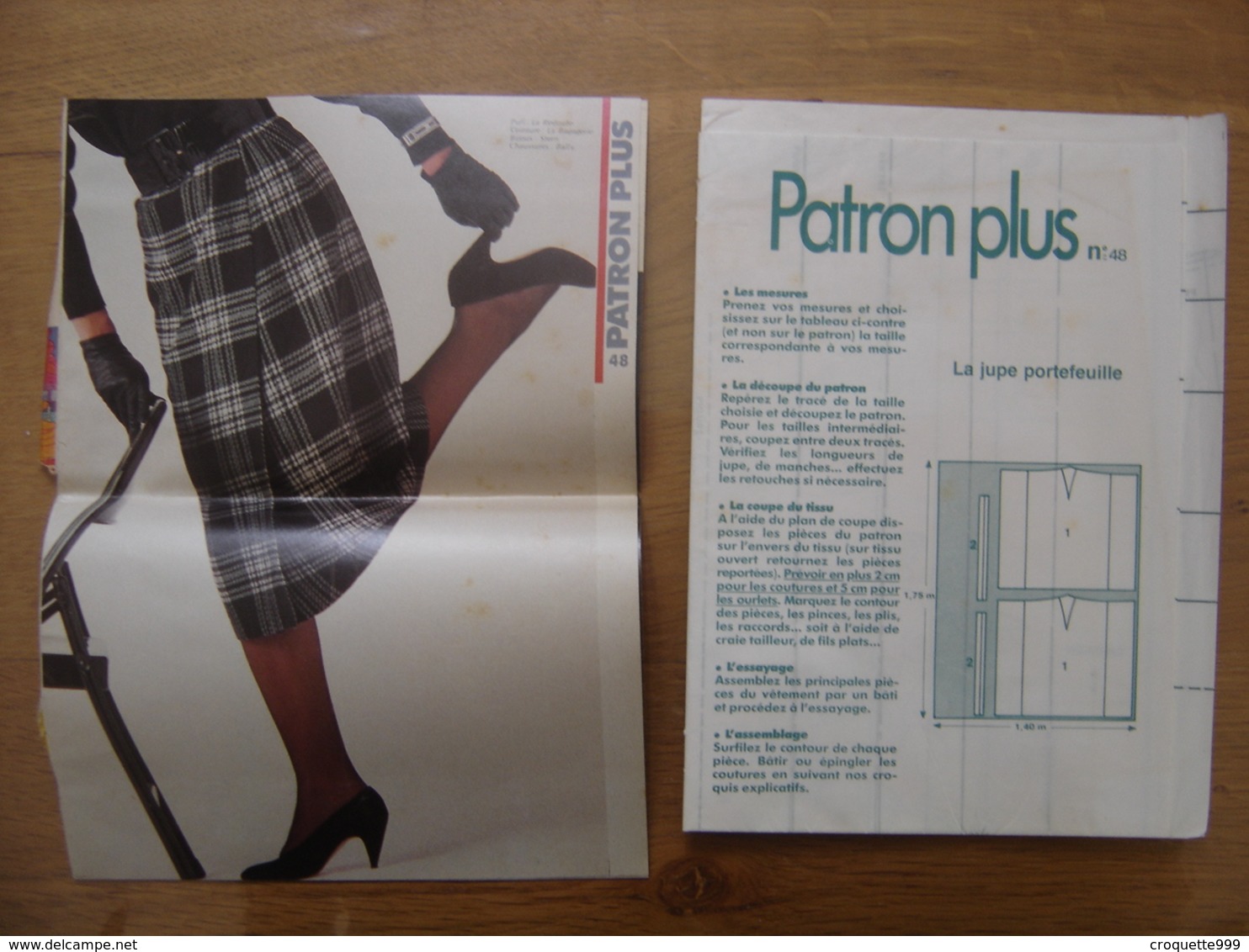 Patron Plus Patroon JUPE PORTEFEUILLE 48 MODE Vintage FASHION - Patronen