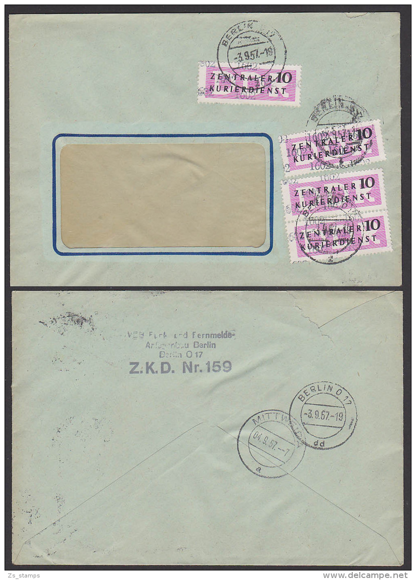 DDR ZKD B14(1602) (2) Kreisaufdruck BERLIN 017 VEB Funk- Und Fernmeldeanlagen, Doppelbrief, ZKD-Nr. 159 - Andere & Zonder Classificatie