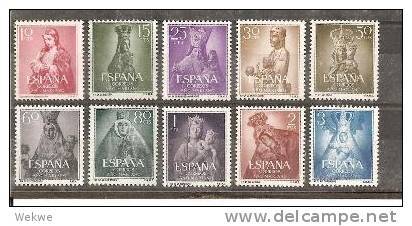 Spa Mi.Nr. 1028-37/  Spanien, Marianisches Jahr 1954 (Diverse Madonnen) ** MNH - Ungebraucht