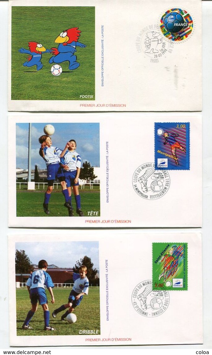 10 Enveloppes Premier Jour Clubs De Football Coupe Du Monde 1997 1998 - 1990-1999