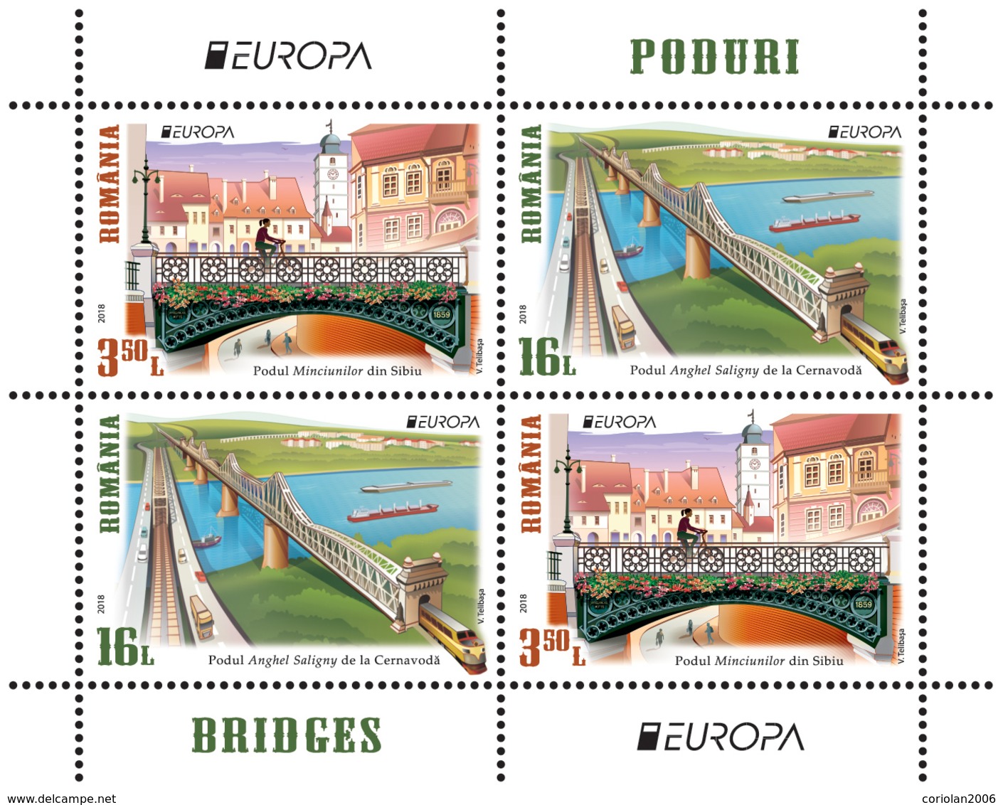 Romania 2018  / Europa Cept / Bridges / Bloc Type 1 - 2018