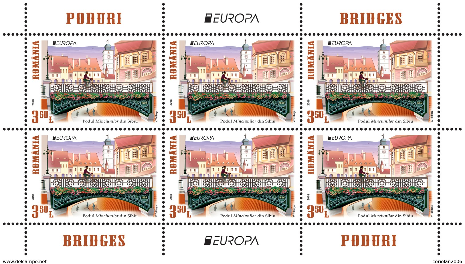 Romania 2018  / Europa Cept / Bridges / Set 2 MS - 2018