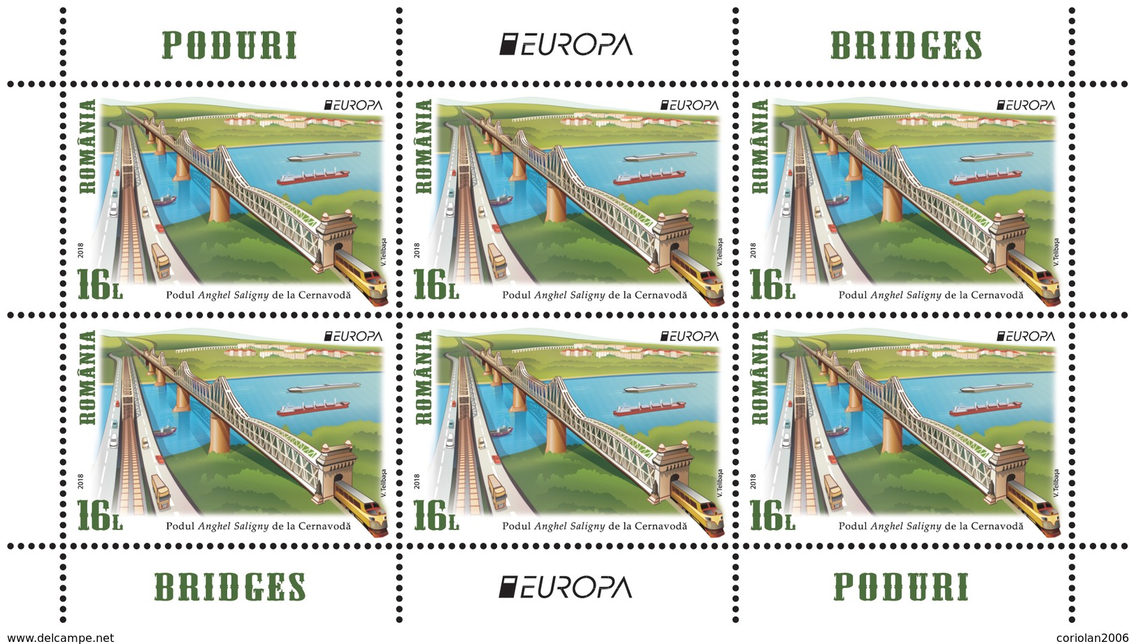 Romania 2018  / Europa Cept / Bridges / Set 2 MS - 2018