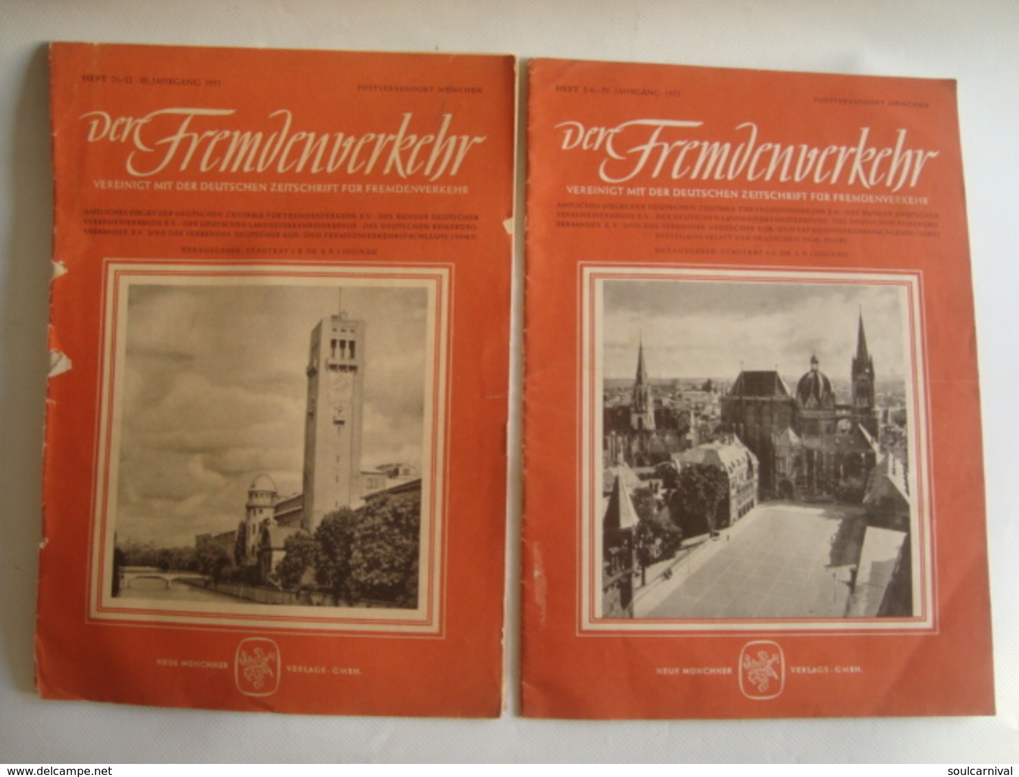 DER FREMDENVERKEHR. HEFT 21/22 1951 + 5/6 1952. - Travel & Entertainment